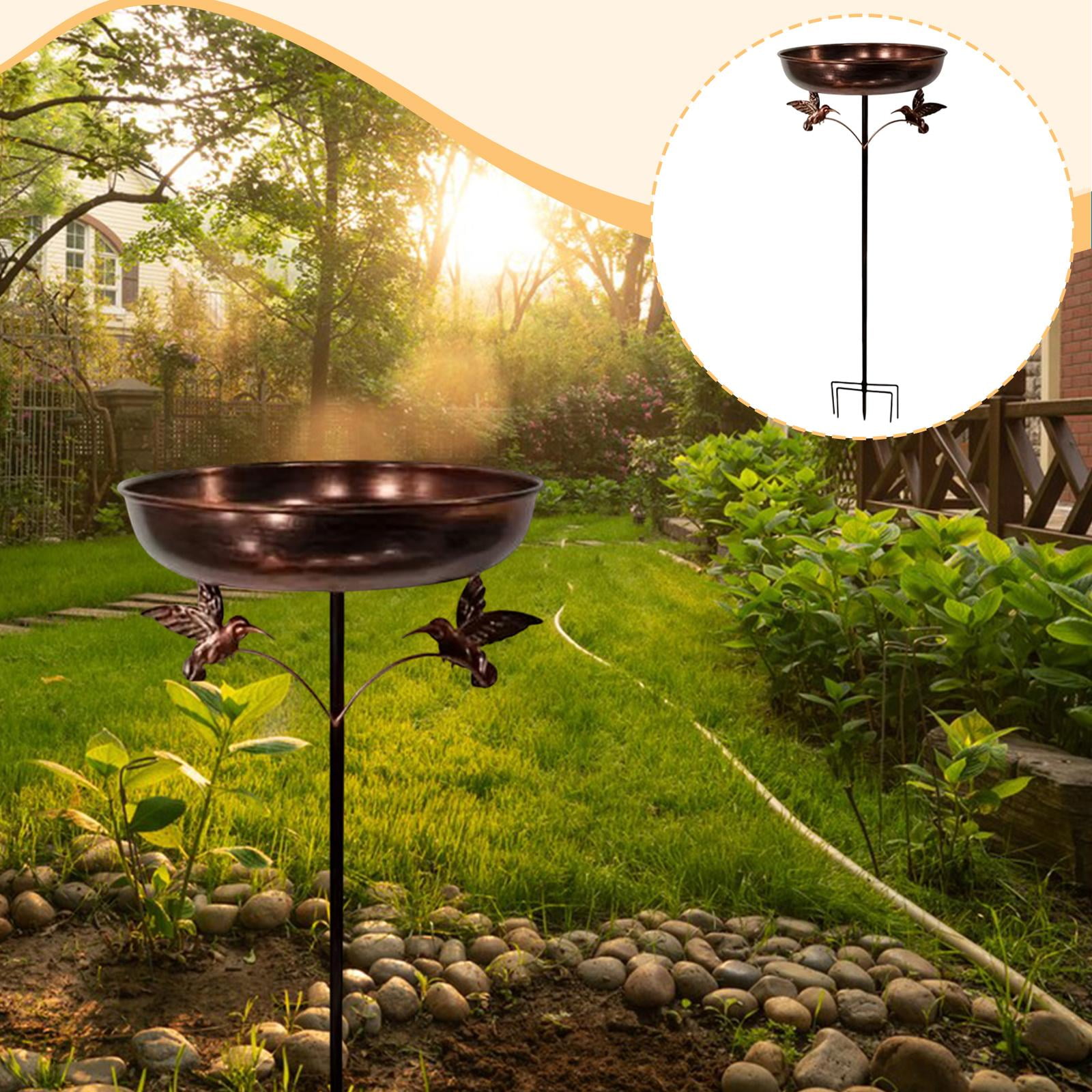 Bird Bath Feeder Iron Metal Large Capacity Bowl Detachable Vintage Design for Outdoor Backyard Lawn