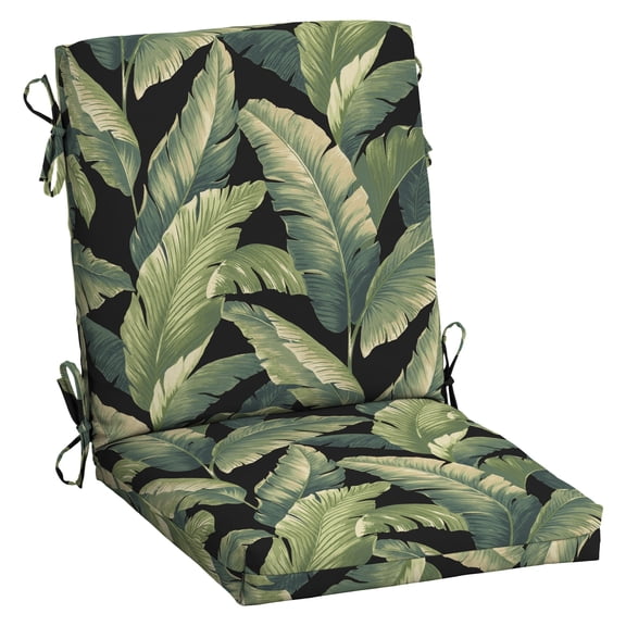 ARDEN Outdoor Midback Chair Cushion, 18 x 16.5, Water Repellent, Fade Resistant 18 x 16.5, Onyx Cebu