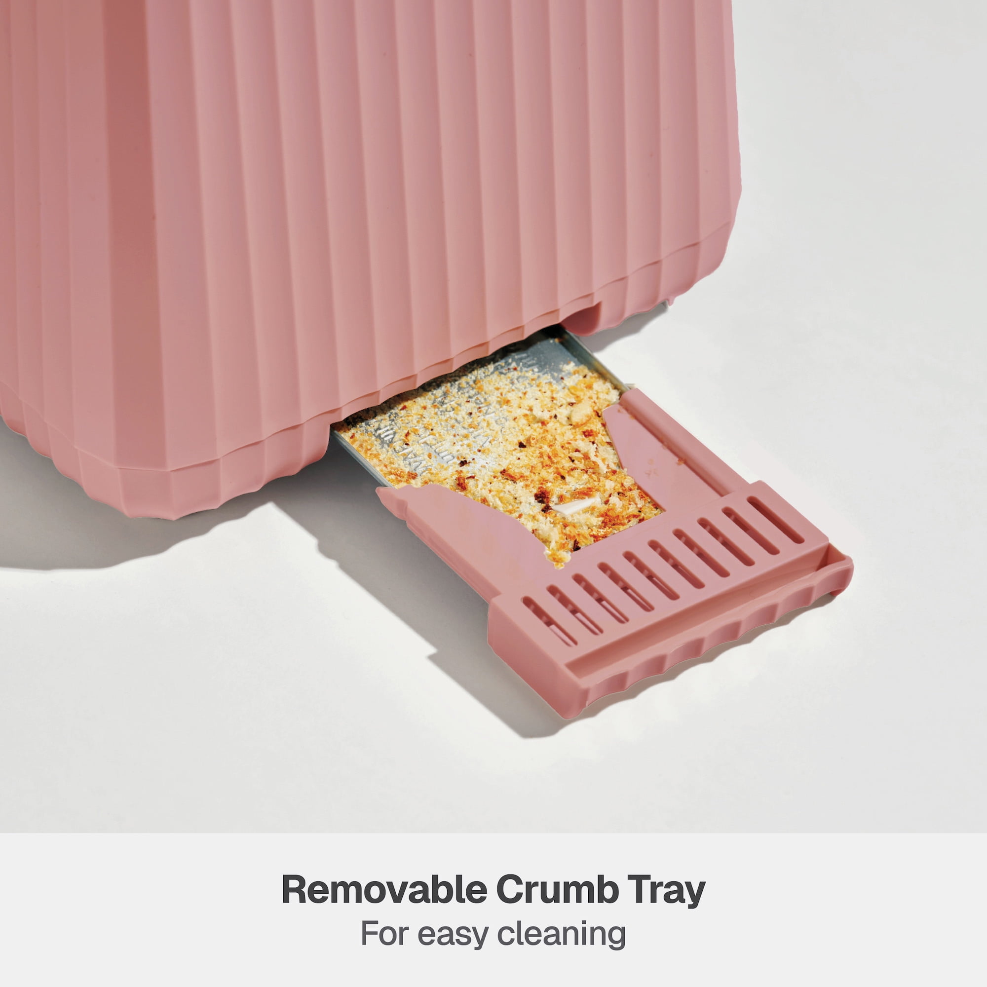 Thyme & Table 2-Slice Toaster, Extra-Wide Slots with Removable Crumb Tray, Faded Rose