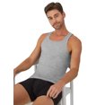 thumbnail image 6 of Hanes Men's Tank Tops Undershirt, Moisture-Wicking, Cotton Ribbed Tanks, White or Black/Grey Multipacks, 6 of 11