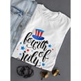 thumbnail image 3 of Fourth Of July Top Hat T-Shirt Women -Image by Shutterstock, Female Large, 3 of 4