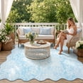 thumbnail image 4 of Moynesa 5'x7' Floral Scalloped Area Rugs for Living Room, Vintage Distressed Washable Rug, Cottage Boho Accent Rug for Bedroom Sunroom Playroom Dorm Office Low Pile Non Slip, Mist Blue, 4 of 11