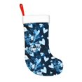 thumbnail image 2 of Daiia Ice Blue Heart Print Christmas Stocking，18"Large Knitted Xmas Stocking for Kids, Family Stocking for Fireplace Christmas Holiday Party Decoration, 2 of 7