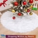 thumbnail image 2 of Falda de árbol de Navidad de 48/78/90/122cm, alfombra de piel sintética, copo de nieve blanca de estera de felpa para el hogar, adorno de delantal de Noel de Año Nuevo, 2 of 4