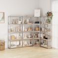 thumbnail image 1 of vidaXL 5-Layer Shelves 4 pcs Silver Steel&Engineered Wood, 1 of 5