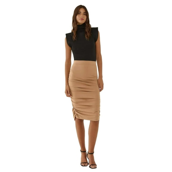 Ruched Midi Skirt