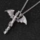 thumbnail image 3 of Men Glow In The Dark Dragon Sword Pendant Chain Necklace, 3 of 5