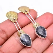 Picasso Jasper - Utah 925 Silver Plated Two Tone Earring 1.76" E_9286_188_73, Valentine's Day Gift, Birthday Gift, Beautiful Jewelry For Woman & Girls