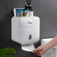thumbnail image 6 of LSLJS Toilet Paper Holder Press Mount Storage Large Waterproof Paper Towel Holder Full Covered Plastic Self Adhesive or Drilled Use Bathroom Decor, 6 of 9