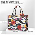 thumbnail image 2 of Pioneer Flower Floral Print Pattern Large Capacity Fashion Luxury Tote Handbag, Laptop Compatible Daily Work Bag, 15.7"x13"x5.1", 2 of 2