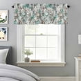 thumbnail image 5 of Abstract Leaf Window Valance for Kitchen, Spring Vintage Sage Brown Leaves White Floral Plant Rod Pocket Short Curtain for Small Windows, Light Filtering Decorative Valance, 42 x 18 Inch, 1 Panel, 5 of 9