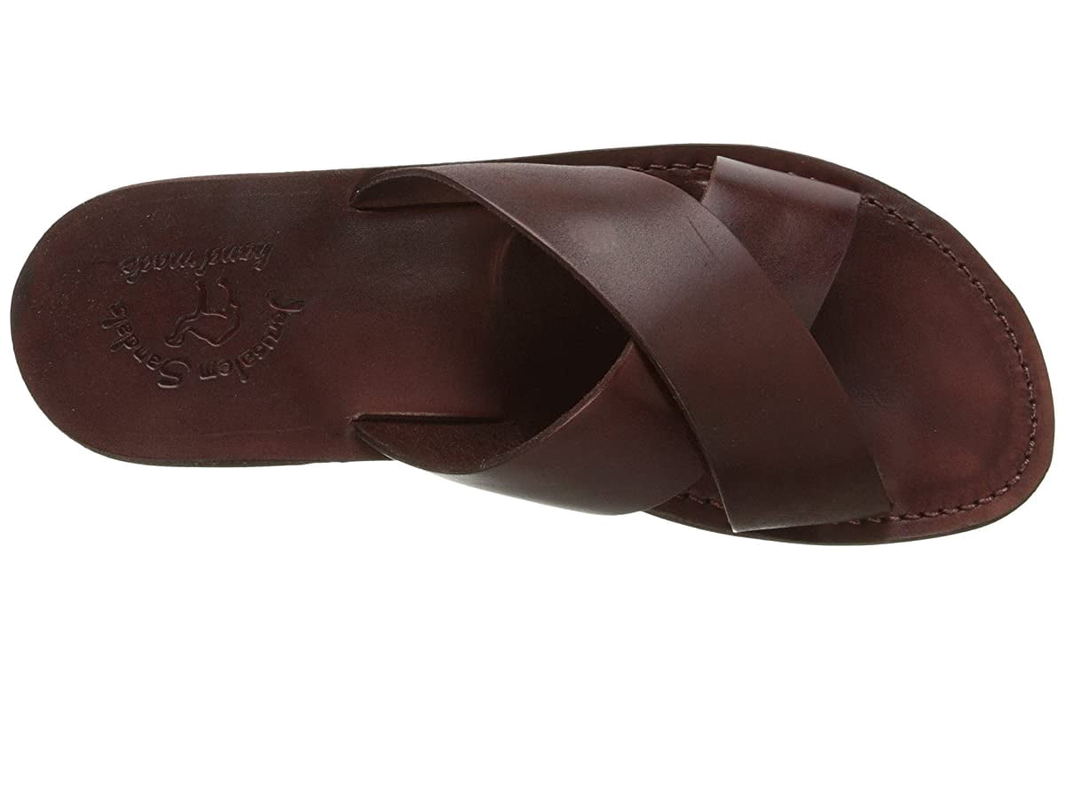 Jerusalem Sandals Mens EU44 US11 Brown Leather Handmade Slide Straps Resort Jerusalem Sandals Men main image 3