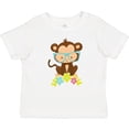 thumbnail image 3 of Inktastic Cute Monkey With Eyeglasses, Colorful Flowers Boys or Girls Baby T-Shirt, 3 of 5