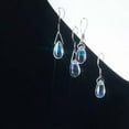 thumbnail image 4 of EOEMY 925 Real Sterling Silver Cut Waterdrop Shaped Dangle Earrings Drop Hooks, 4 of 6