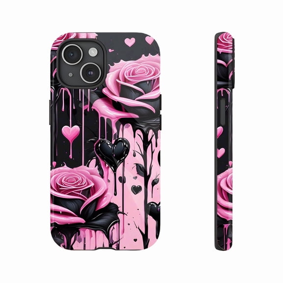 Gothic Rose Bold Chic Valentine's Day Phone Case for Trendy Lovers Compatible with iPhone 11/12/13/14/15/16 (Pro Max/Plus)