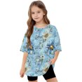 thumbnail image 5 of Shirts for Teens Girls Y2k Round Neck Tops for Teen Girls Short Sleeve Tops for Teens Floral Print Top Plus Size Girls Tops Size 10-12 my order, 5 of 8