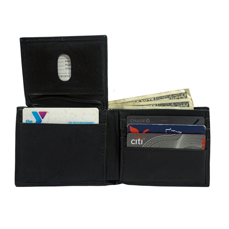 DiLoro Men's Leather Flip ID Wallet