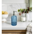 thumbnail image 3 of HAHDAXIA 18Oz Gem Patterned Glass Soap Dispenser for Kitchen, Refillable Hand Soap Dispenser with Rust Proof Stainless Steel Pump, Clear Soap Dispenser Bathroom for Dish Soap, Hand soap, Loti, 3 of 7