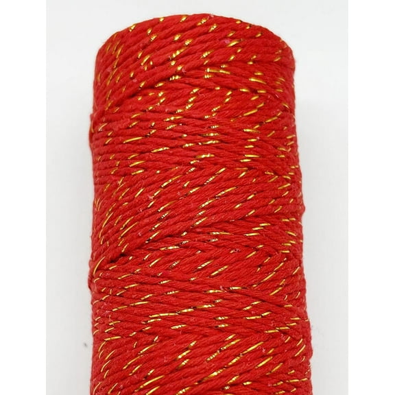 ERDOUY 218 Yards 1.5mm Twisted Macrame Cotton Cord Gold Wire Braiding Beading Thread Twine Rope Beige for String Knitting DIY Jewelry Making Plant Wall Hangers Home Garden Decor,Red A