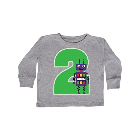 

Inktastic 2nd Birthday Robot Party Gift Toddler Boy or Toddler Girl Long Sleeve T-Shirt