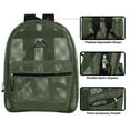 thumbnail image 2 of Solid Color Transparent See Through Mesh Stadium Approved Backpack for Travel and Commuting in Hunter Green, 2 of 2