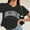 Black, variant on T Shirts for Women Novelty Los Angeles Letter Printed Crop Tops Short Sleeved Round Neck Classic Fit Workout Pullover Shirts