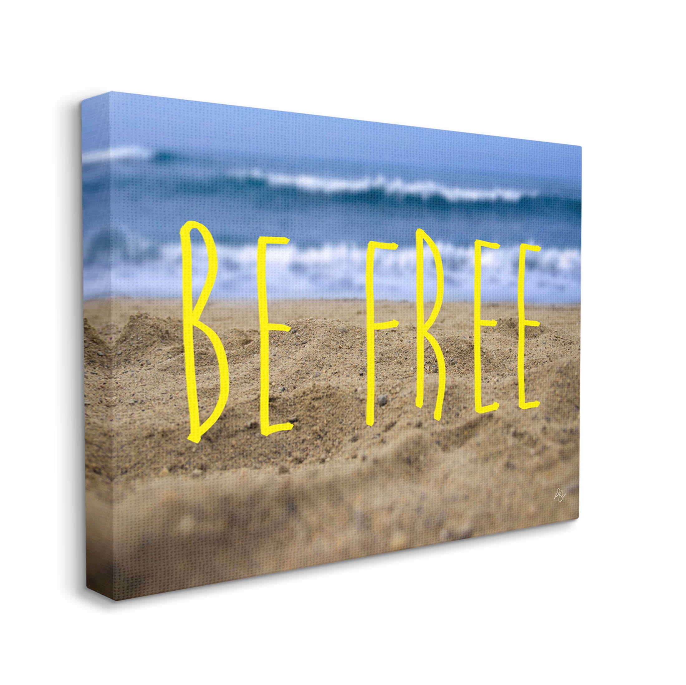 Stupell Industries Be Free Beach Waves Graphic Art Gallery Wrapped Canvas Print Wall Art, Design by K. Kaufman