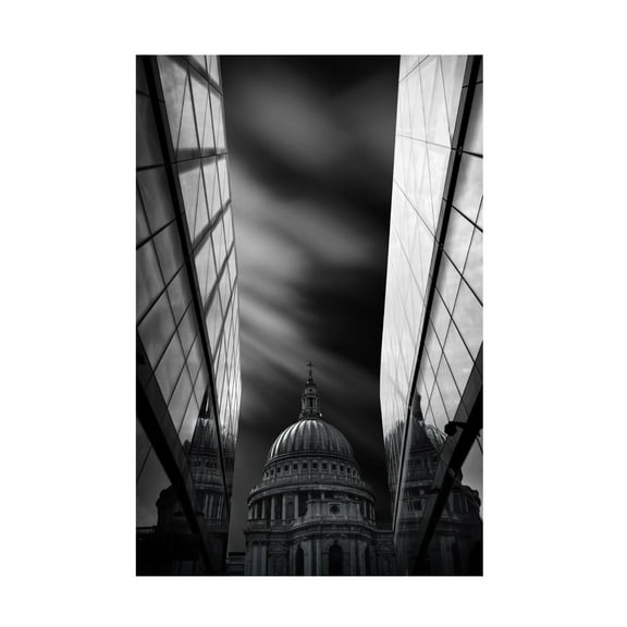 Canvas Wall Art - Nader El Assy 'The St PaulS Cathedral In Reflection' Wall Art for Living Room, Bedroom, or Office D?cor by Trademark Fine Art - 12 x 19 Inches