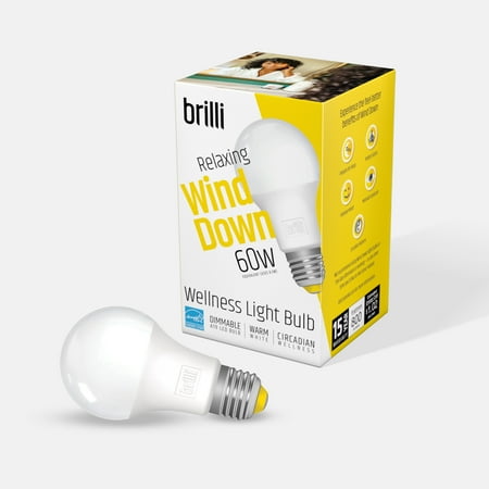 

Brilli Wind Down LED Circadian Wellness Light Bulb 8.5 Watts (60W Equivalent) A19 E26 Base Dimmable Warm White 1-Pack