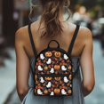 thumbnail image 4 of Eheartsgir Halloween Ghost Pumpkin Pattern Lightweight Mini Backpack Purse, Adjustable Strap Small Backpack for Women with Zipper Closure for Work Travel, 4 of 8