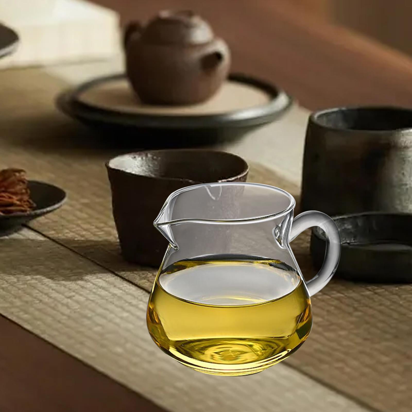 deevoka 3xGlass Creamer Pitcher Teaware Mini Carafe Coffee Mug for Tea Espresso Coffee 250ml 7x5.5x8.3cm 3 Pcs