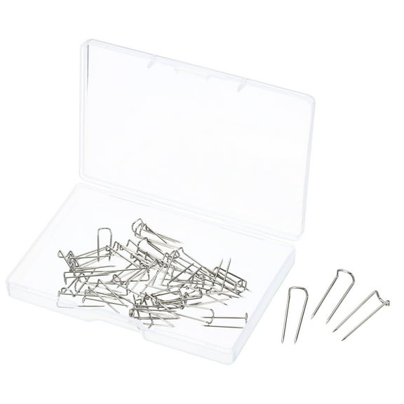Unique Bargains U-Pins, Steel Dressmaker Ornament Quilting Fork Pin 17mm 50 Pcs