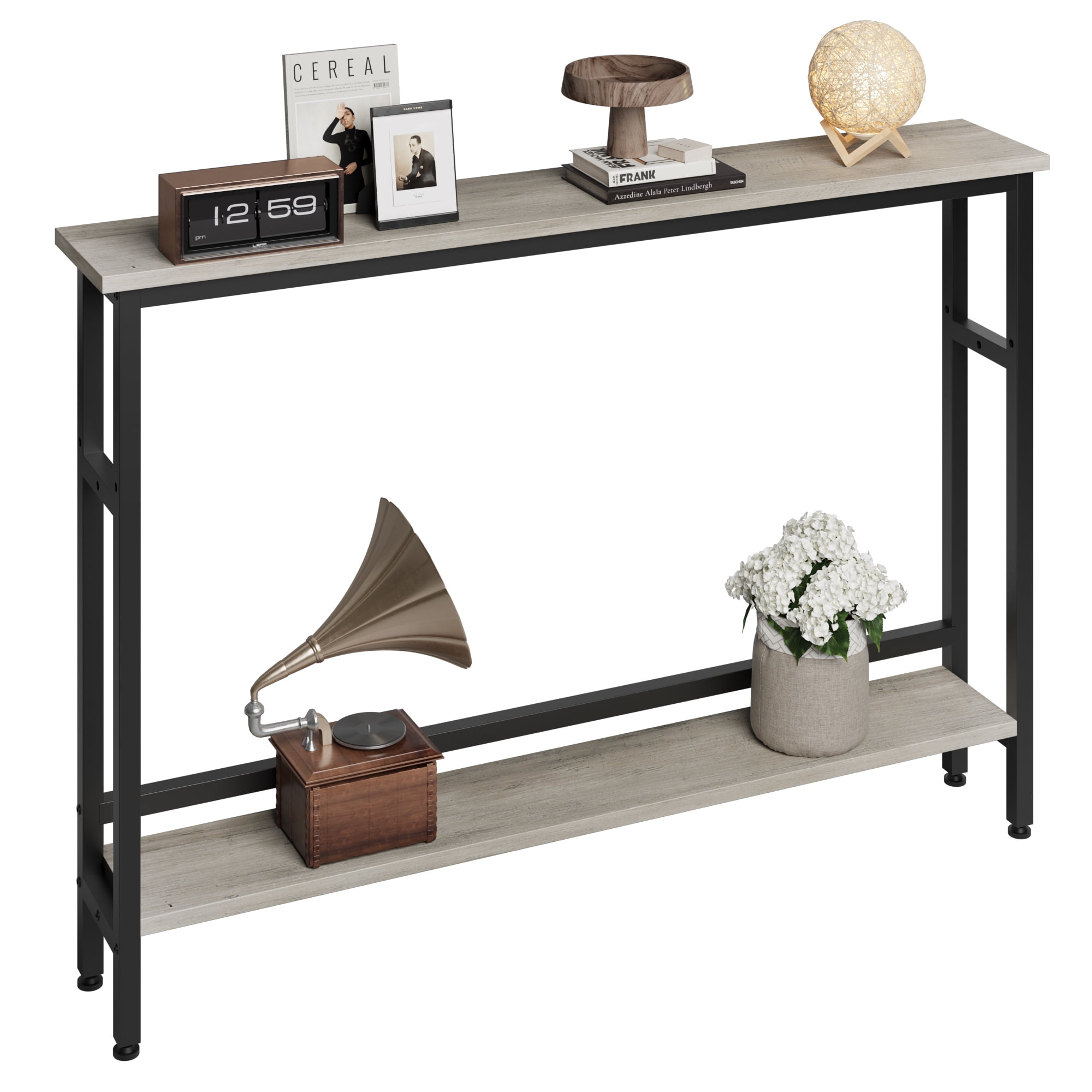 HOMEFAN Narrow Console Table, 39.4 Inch Sofa Table with Adjustable