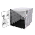thumbnail image 3 of Herringbone Dog Crate Cover, Colorful Horizontal Zigzag Stripes in Continuous Pattern Art Print, Easy to Use Pet Kennel Cover for Medium Large Dogs, 35" x 23" x 27", White Pale Blue Pink, by Ambesonne, 3 of 6