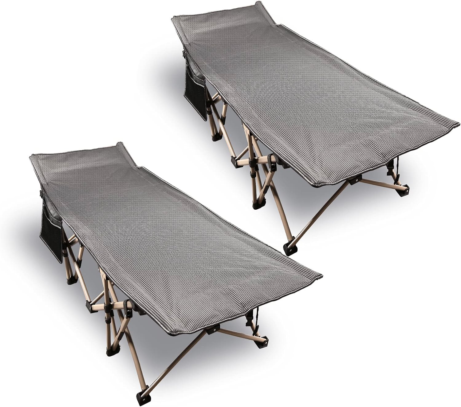 REDCAMP 2 Pack Folding Camping Cots for Adults 500lbs, Double Layer