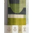 thumbnail image 6 of Abstract Color Block Sheer Curtains for Living Room Bedroom, Light-filtering Sheer Curtain, Green Yelow Geometric Modern Style Rod Pocket Voile Window Treatment Drapes, 52’’Wx84’’L, 2 Panels Set, 6 of 7