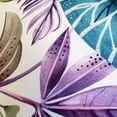 thumbnail image 2 of Thai Garden Blue Leaf Throw Pillow 12x20 Inches Cotton Decorative Polyfill, 2 of 2
