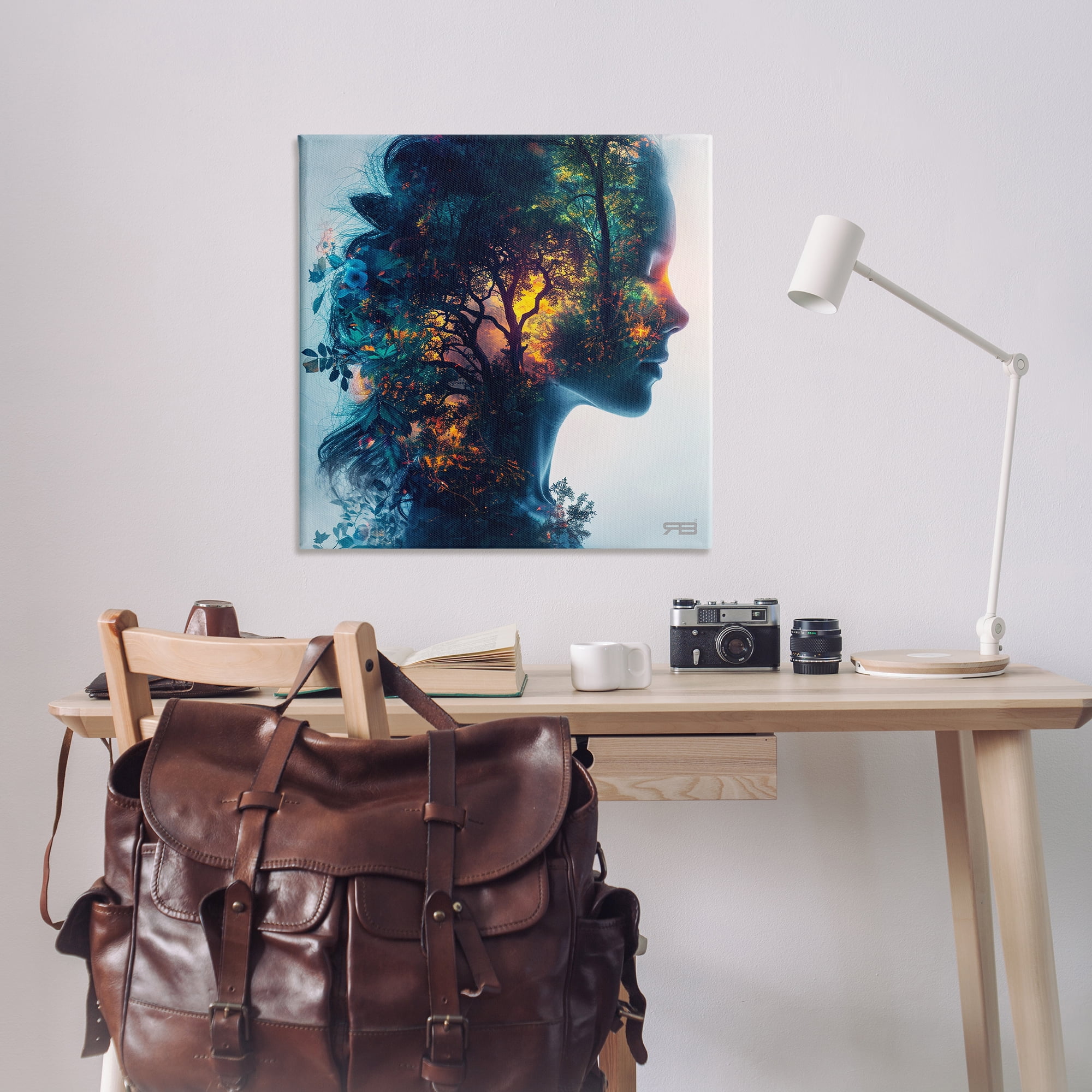 Stupell Industries Glowing Tree Girl Portrait People Painting Wrapped Canvas Art Print Wall Art, 36 x 36