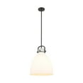 thumbnail image 3 of Innovations Lighting  Newton Bell - 1 Light 14" Stem Hung Pendant Matte White/Matte Black, 3 of 5