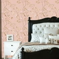 thumbnail image 2 of Boho Peel and Stick Wallpaper Delicate Floral Bird Soft Pink Wall Mural 23.6in x 9.8ft Self Adhesive Removable Wall Paper Renter Friendly Wallpaper for Nursery Bedroom Cabinets, 2 of 8