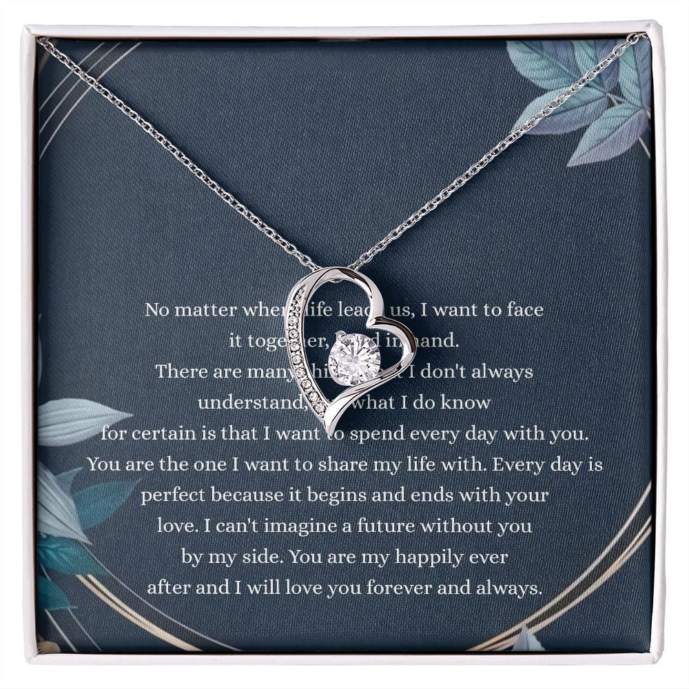 Forever Love Titanium Couple Necklace Forever Love Charm with Bling Cz  Stone Necklace (Couple Necklace)