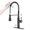Matte Black, variant on Clearance! Kitchen Faucet with Pull Down Sprayer,Modern Pull Out RV Kitchen Sink Faucets,Commercial Stainless Steel Kitchen Fixtures with Deck Plate