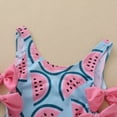 thumbnail image 5 of Bathing Suit for Girls One Piece Toddler Swimsuit Girl 3T, Girls Summer Floral Print Swimsuit With Bow Back Detail Ruffle Bathing, 5 of 6