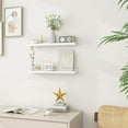 thumbnail image 2 of Floating Shelves Wall Shelves Set of Wood Storage Shelves with Ledge Wall Mounted Floating Shelf for Living Room Kitchen Bedroom Books Photo Frames Decor Walnut, 2 of 8