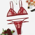 thumbnail image 2 of Sngxgn Women's Floral Lace Lingerie Bodysuit Mesh Sleepwear(Red,XL), 2 of 8