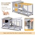 thumbnail image 4 of REKHHY Rabbit Hutch Wooden Bunny Cage with Wheels & Tray – 2-Tier Indoor Outdoor Small Animal Cage for Rabbits, Guinea Pigs, Chicken Coop, Waterproof Roof, 4 of 8