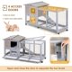 thumbnail image 4 of Wangone Rabbit Hutch Wooden Bunny Cage with Wheels & Tray – 2-Tier Indoor Outdoor Small Animal Cage for Rabbits, Guinea Pigs, Chicken Coop, Waterproof Roof, 4 of 8