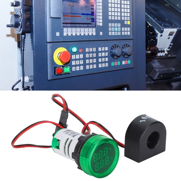 Pantalla LED Voltímetro Probador de Voltaje Detector de Corriente Voltímetro Amperímetro Lámpara Redonda Luz 60 ~ 500V AC AD101-22VAM