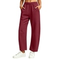thumbnail image 2 of Guluxicc Women's Pants with Pockets Elastic Waist Loose Long Wide Leg Trousers for Everyday Outdoor Jogging Wear, 2 of 9