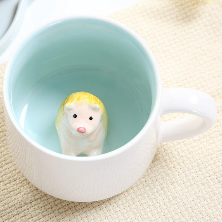 Animal Inside Cup Hedgehog Mugs 12 OZ Funny Coffee Mugs with